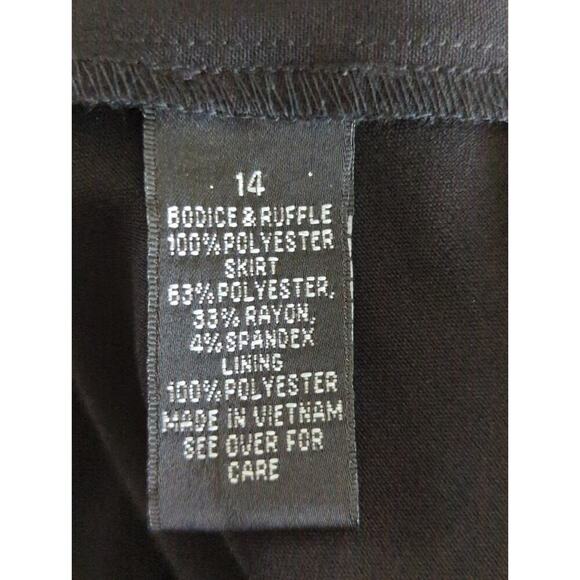 Alyx Womens Floral Flutter Short Sleeve Sheath Dress Black Size‎ 14 NWT Modest - Picture 6 of 8